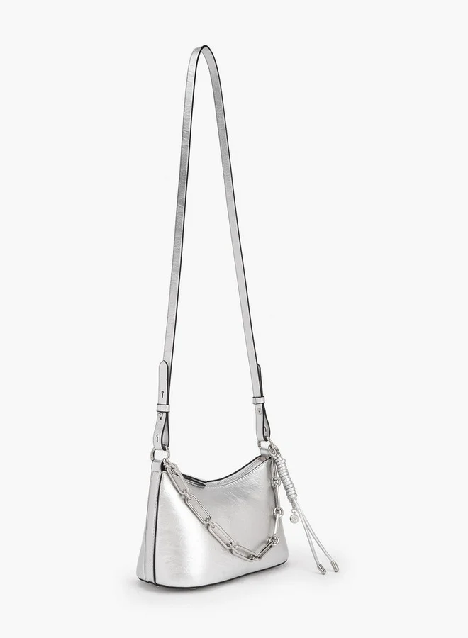Celeste Solid Crossbody Bag With Chain Link Strap